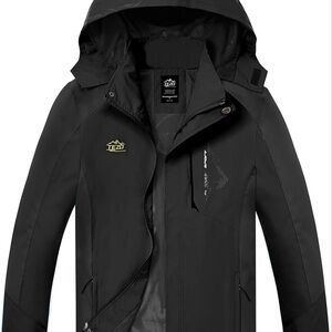 Tezo Ski Jacket Black/Gray Sz XL Waterproof and Windproof Durable Breathable.